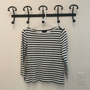 J. Crew Cotton boatneck striped long sleeve top, XS